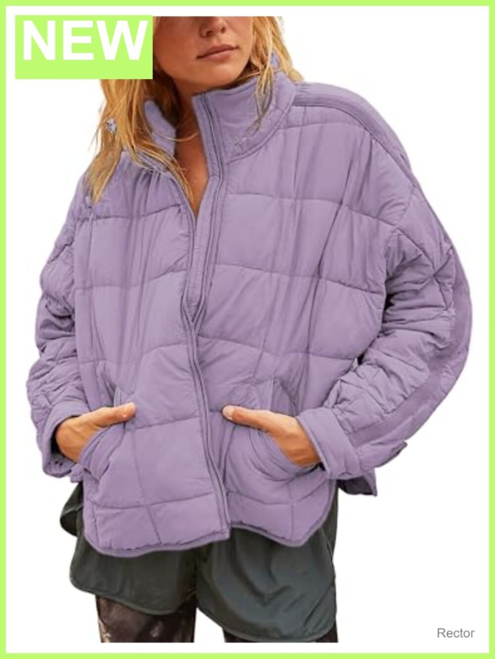 Womens Quilted Puffer Jacket Lightweight Zip Up Short Winter Coat